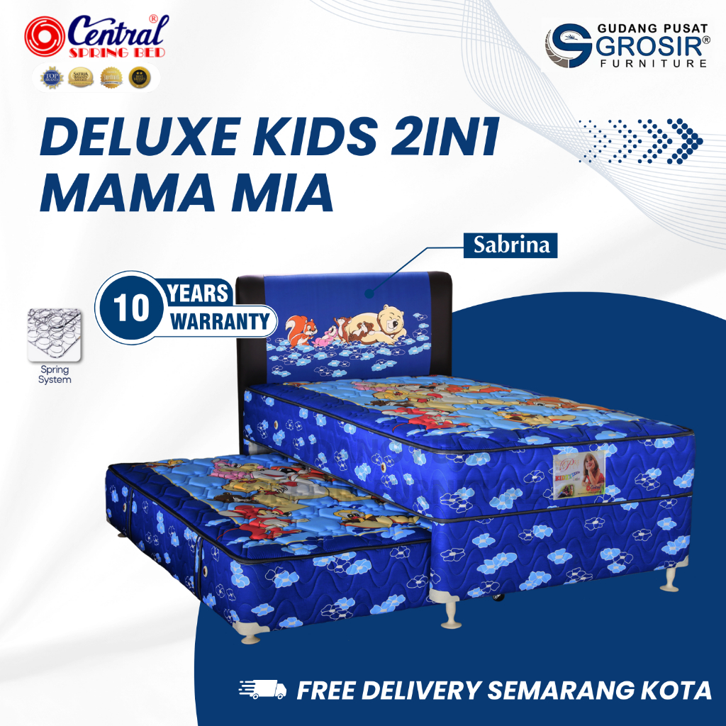 CENTRAL Spring Bed - Deluxe Kids 2in1 MAMA MIA - Spring Bed Sorong Anak