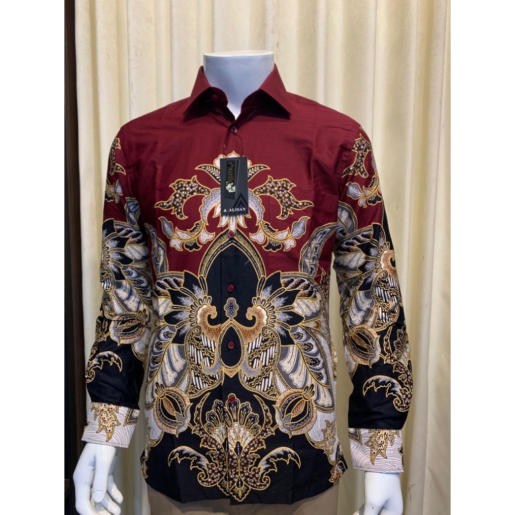 Alisan Batik Lengan Panjang Slimfit Size S~XL (14.5~16)