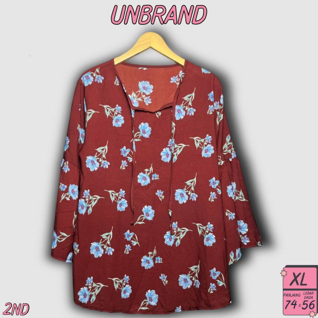 Blouse Wanita Unbrand Merah Maroon Size XL