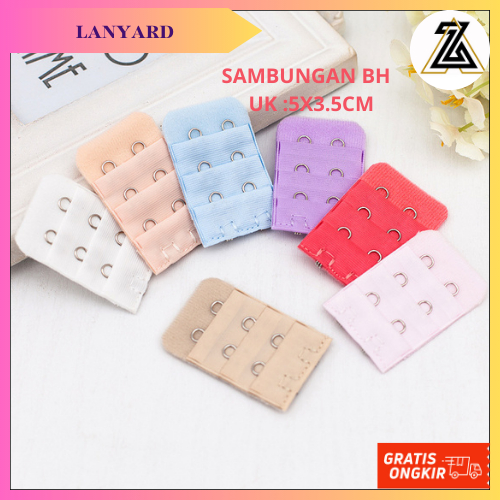 AKEZ BRA KONEKTOR PENGAIT 2 SAMBUNGAN PENYAMBUNG PENGAIT TALI BH BRA EXTENSION KAIT 2 ISI 5 PCS
