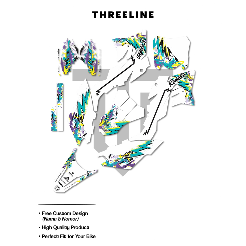 Decal DTRACKER 150 Full Body Custom Desain Warna Hitam Stiker - V2