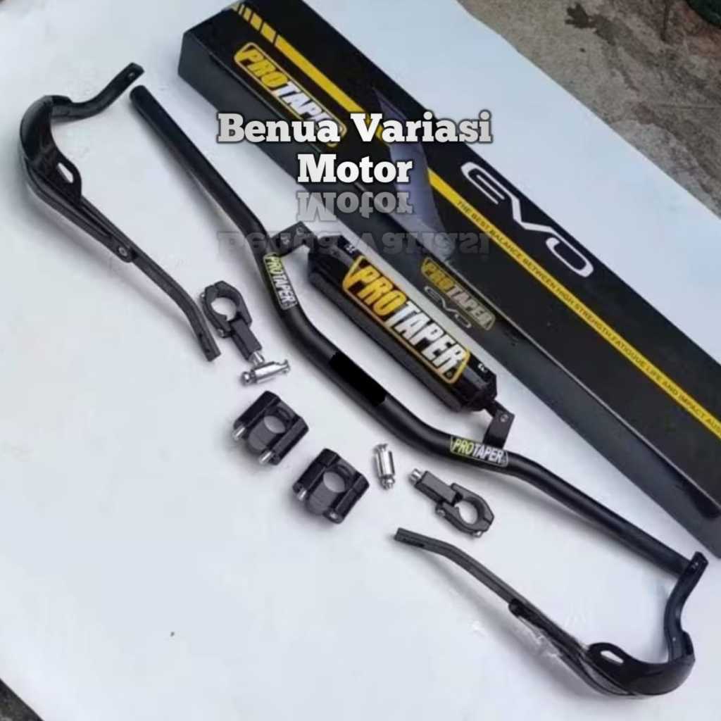 Paket Stang Fatbar Evo low plus busa palang Set Handguard daun handgrip Dan Raiser protaper Crf klx 