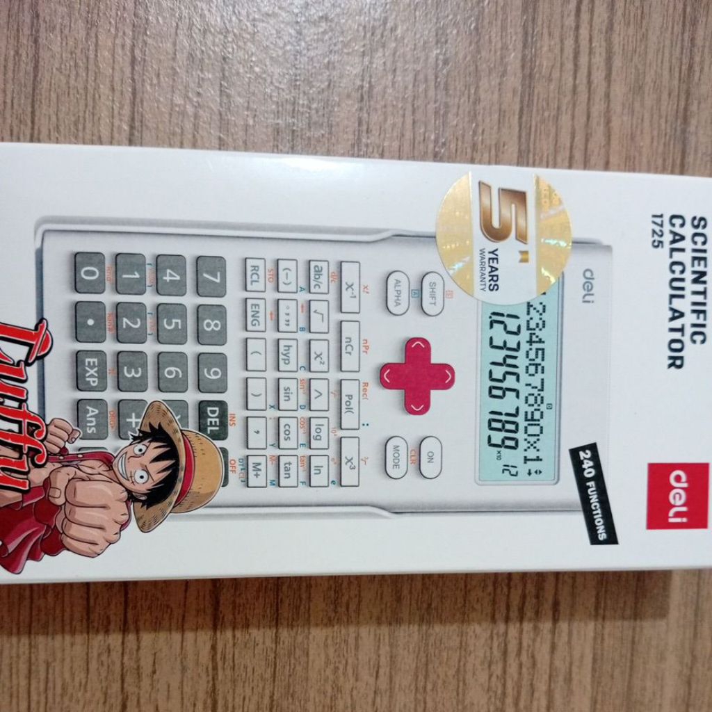 CALCULATOR DELI 1725 ONE PIECE PUTIH