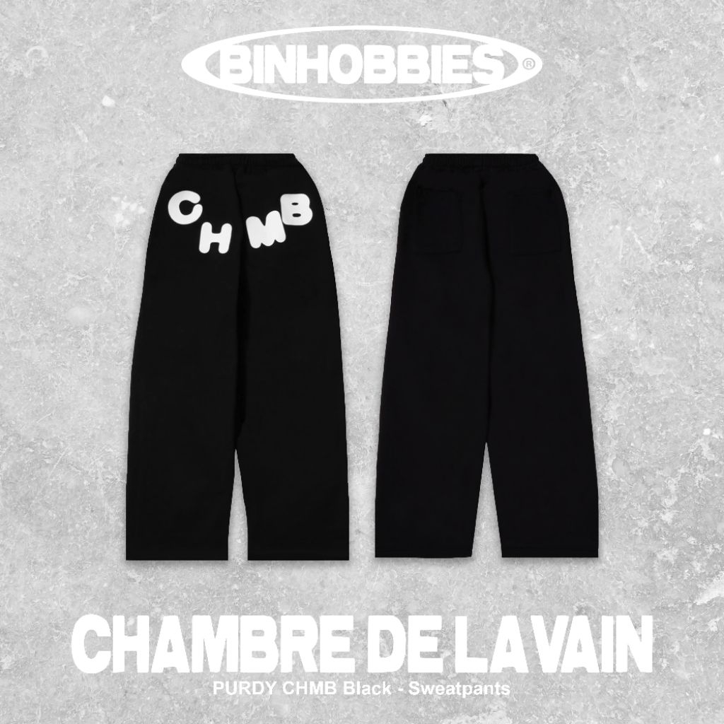 CHAMBRE DE LA VAIN CHMB PURDY Black Sweatpants Celana Hitam ORIGINAL