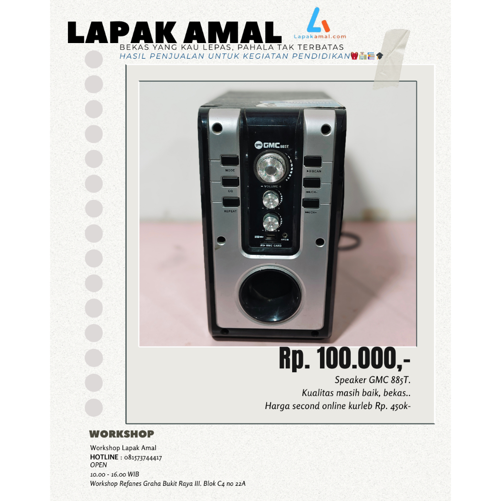 Speaker GMC 885T – Multimedia Speaker Bekas