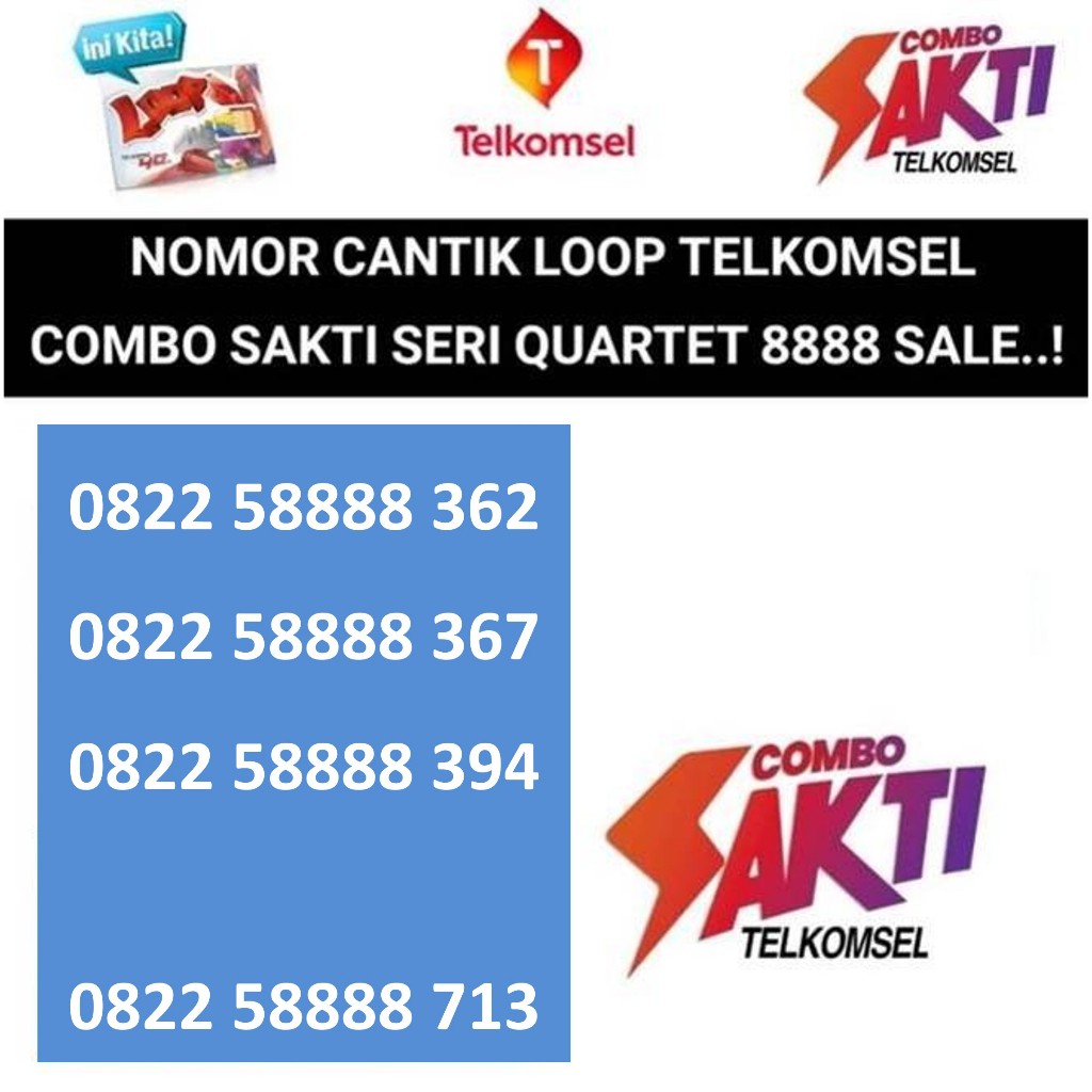nomor cantik Loop telkomsel 4G LTE kartu perdana sak ti combo 15gb