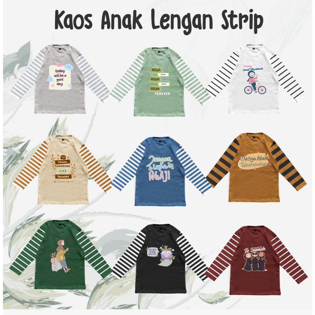 BLUESKIDS - Atasan Long Shirt Anak Unisex Sablon Kata-kata Motivasi