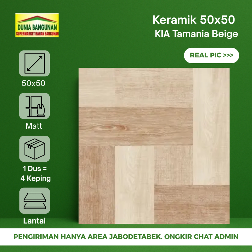 Keramik 50x50 Motif Kayu KIA Tasmania Beige 50X50 Keramik Lantai / Keramik Lantai Teras / Keramik La