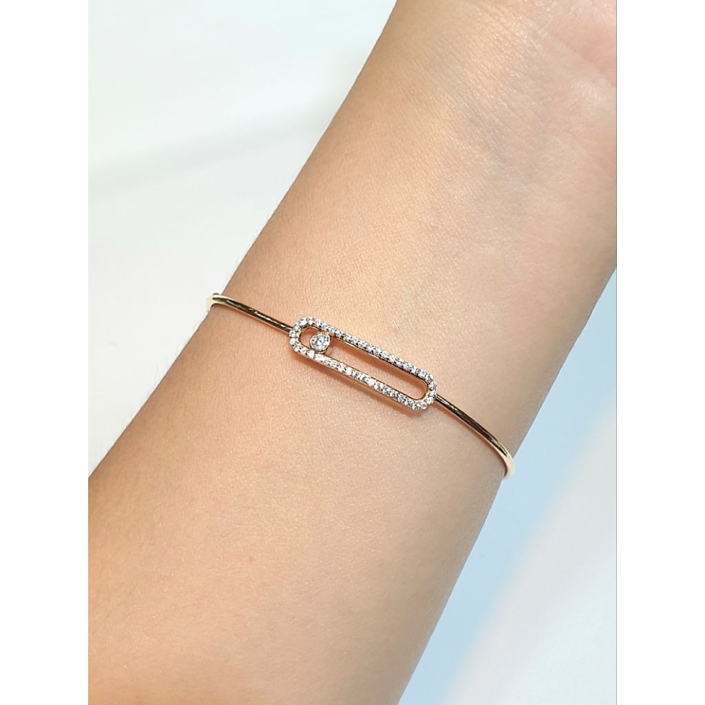 Gelang Kaku Bangle Emas Fashion Wanita Zircon 2.88 Gram 700 16K (GH179)