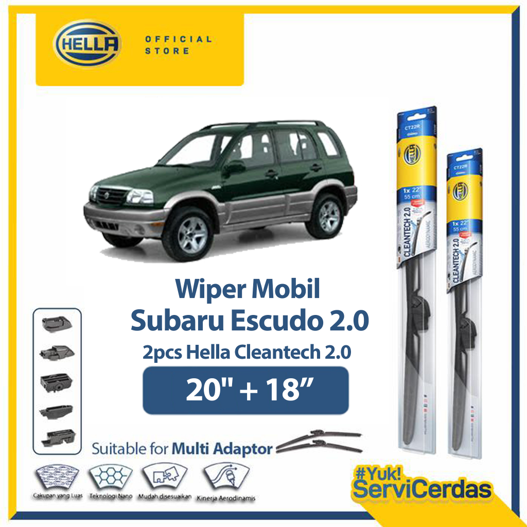 Wiper Mobil SUZUKI Escudo 2.0 20” + 18” (2pcs) - HELLA Cleantech 2.0