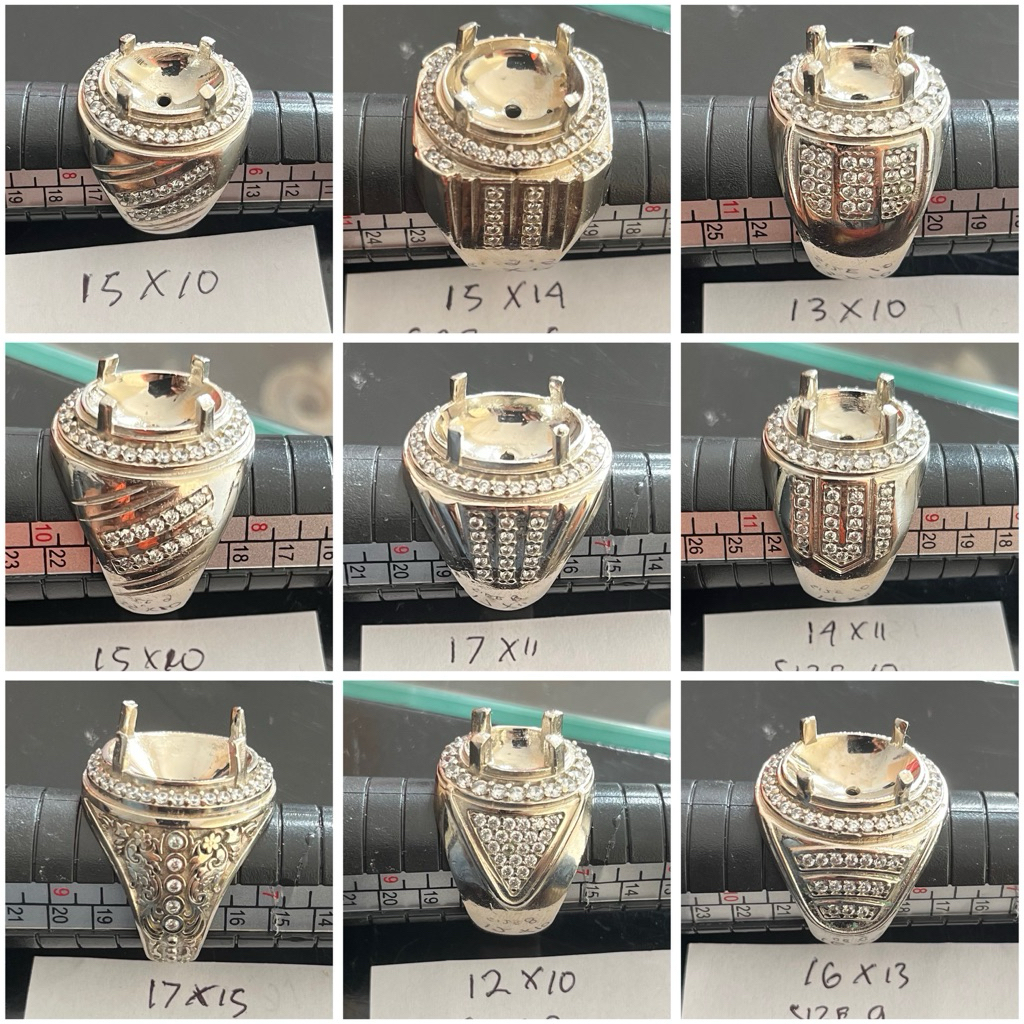 ring emban batu akik alpaka zircon microsetting