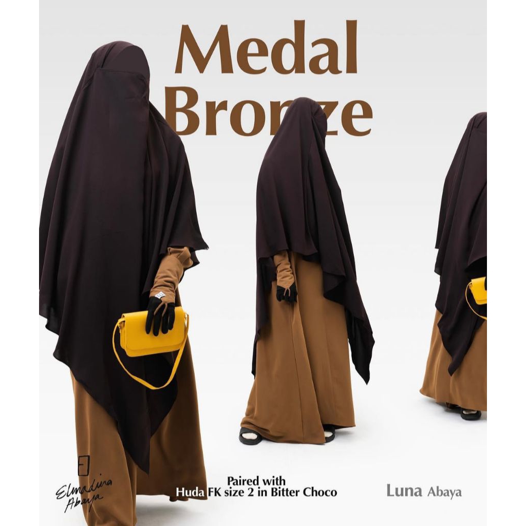 NWT Luna abaya XS medal bronze bahan MINA bukan aljenna