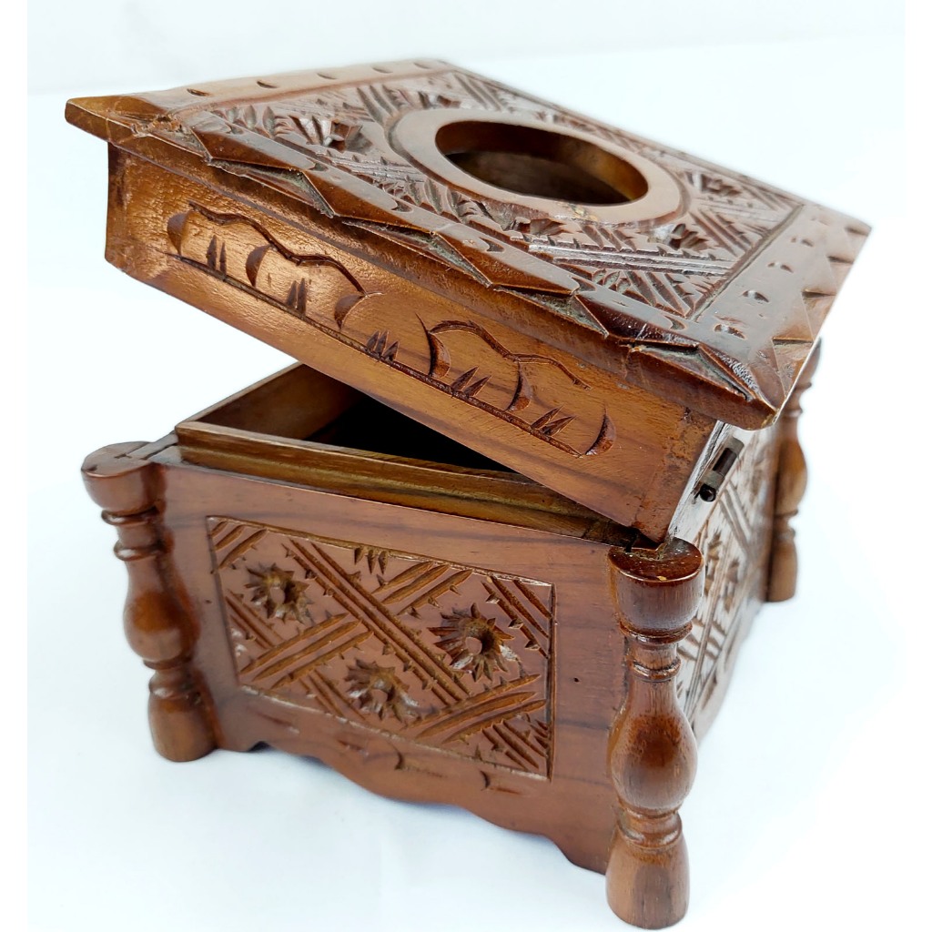 Kotak tisu kayu jati / tempat tisu kayu jati ukir