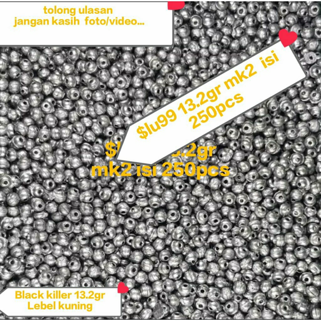 Timah Pemberat Pancing Slug 13.2gr mk2 isi 250pcs