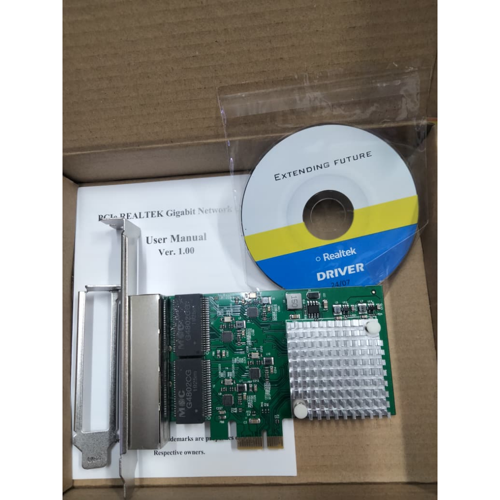 PCI Express Gigabit LAN 4 Port Netline LAN Card PCIe Gigabit 4 Ports Support Low Profile