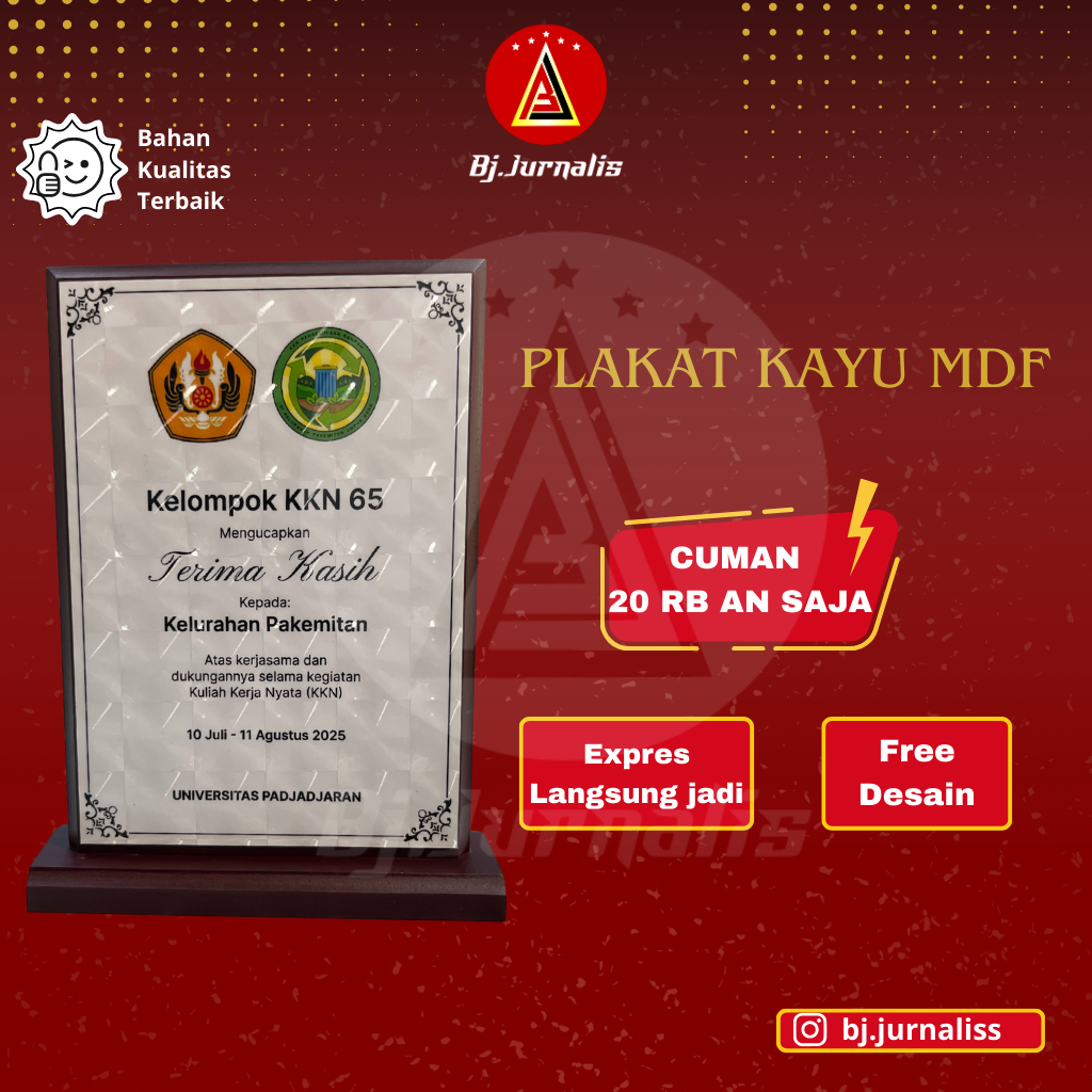 PLAKAT KAYU MDF |MURAH |KENANG-KENANGAN|SEKOLAH|KAMPUS|PLAKAT MAGANG|PLAKAT KKN