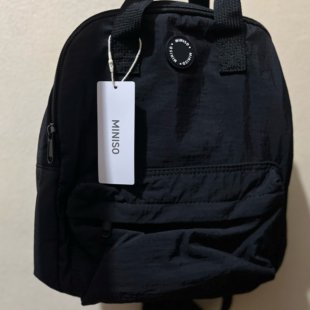 COD Tas Ransel MINISO Fashion Pioneer Backpack Tas Miniso Backpack Tas Ransel Hitam Tas Hitam