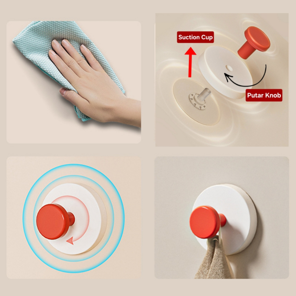 Hook Vacuum Gantungan Suction Cup Hook Tanpa Paku Dinding Kuat 652