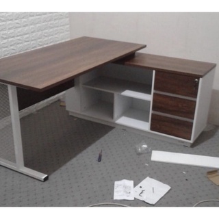 Meja Direktur Murah Minimalis / Meja Kerja L Shape + Laci / MEDAN SUMUT