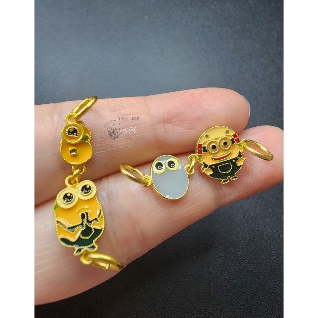 Kode MINION - PADUAN EMAS / Sandgold S999 Charm / Liontin Anti Karat untuk Gelang Crystal / Gelang T
