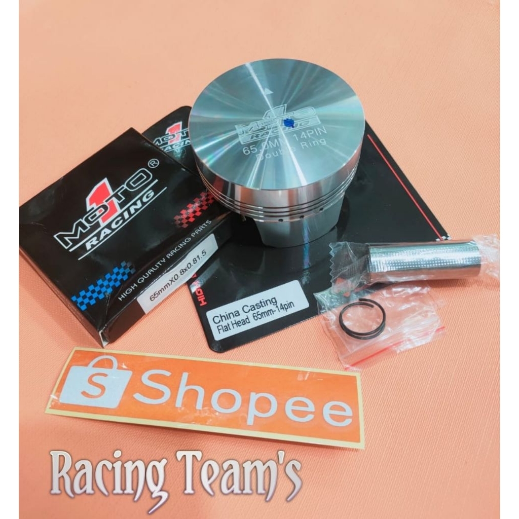 seher/piston kit merk moto 1 ukuran 58/58,5/59/60/61/62/63/64/65/66/67/68/69/70/71/72 pin 14 buat mo