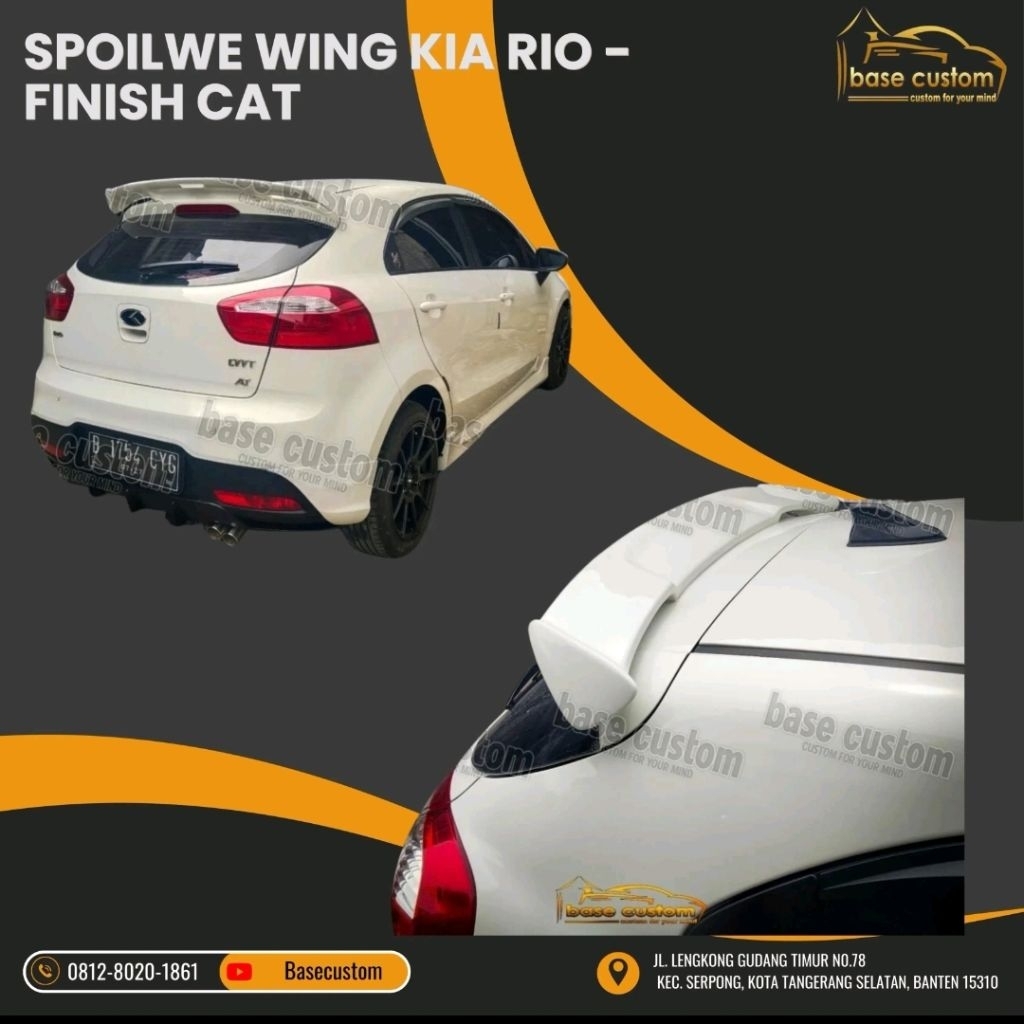 Spoiler Wing Kia Rio Tahun 2014 - Finish Cat