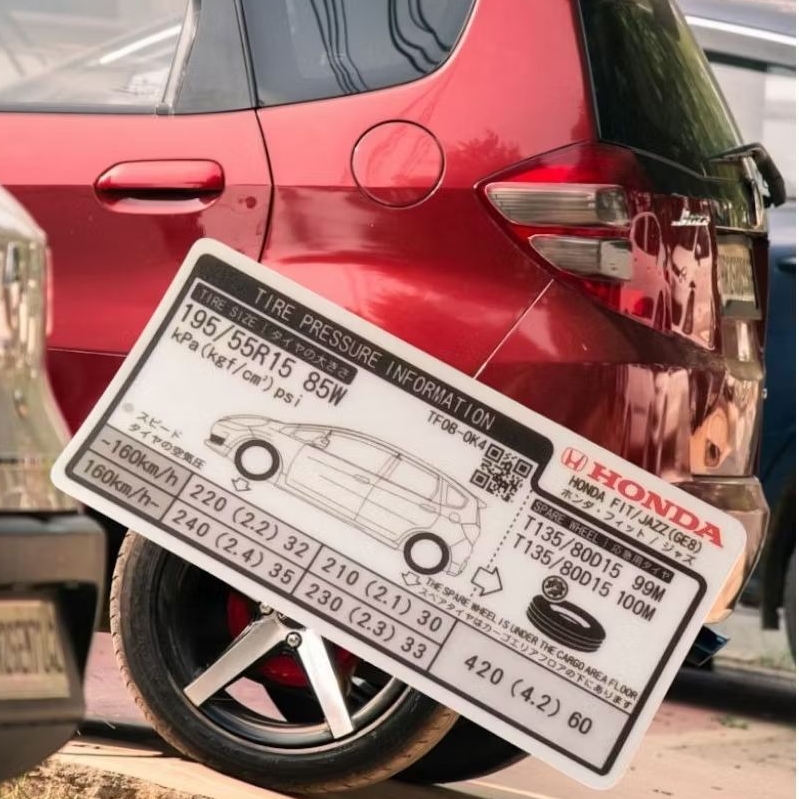 stiker tekanan ban Honda jazz ge8 stiker velg Honda jazz ge8