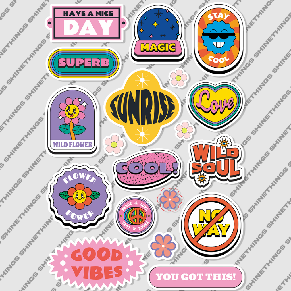 Sticker Aesthetic lucu anti air || Stiker untuk helm case hp laptop tumblr cermin