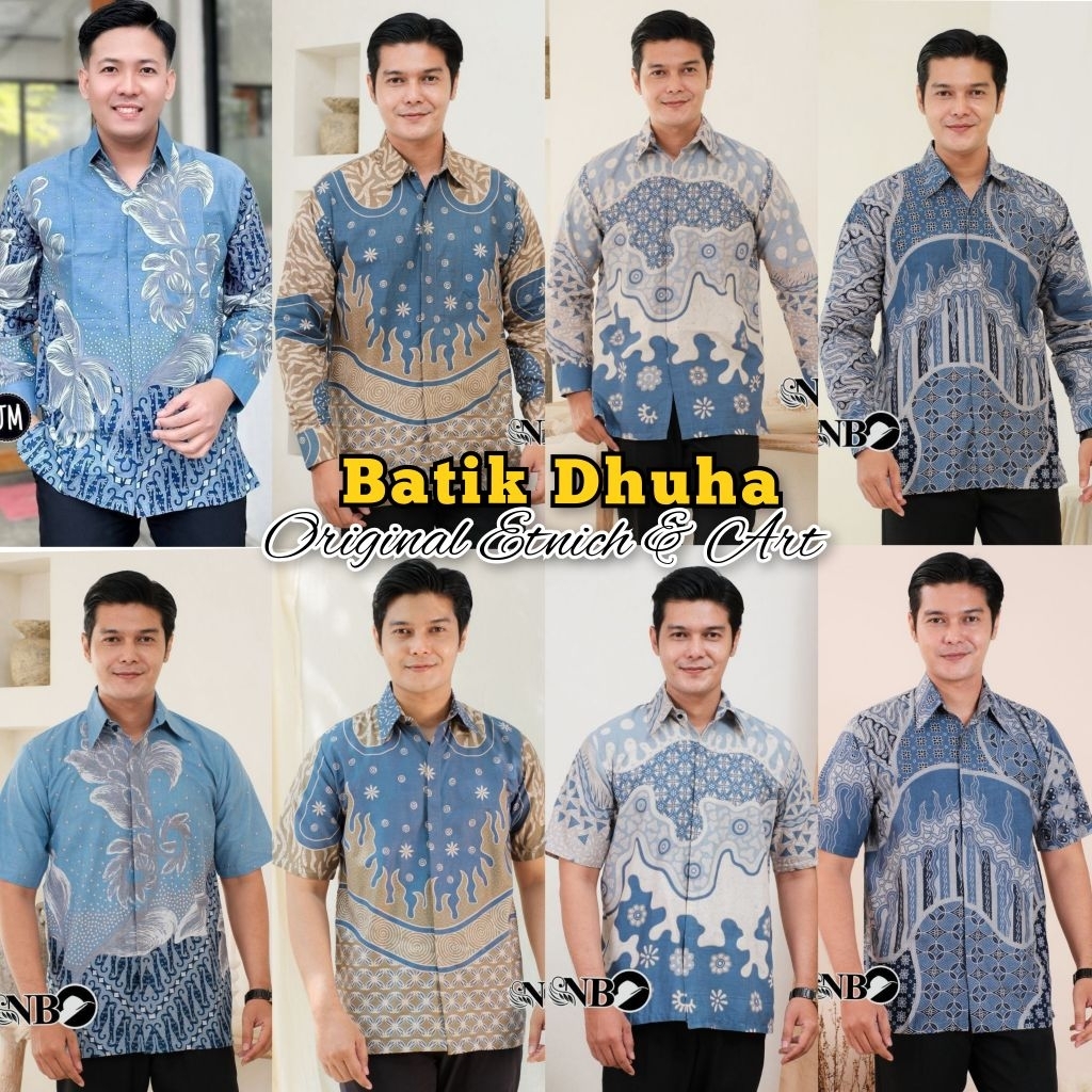 Atasan Batik Pria Warna Biru Denim  / Baju Denim M L XL XXL