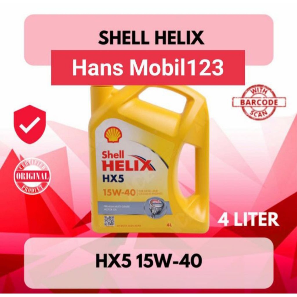 Oli Shell Helix HX5 ,Semi Sythentic 4Liter Original