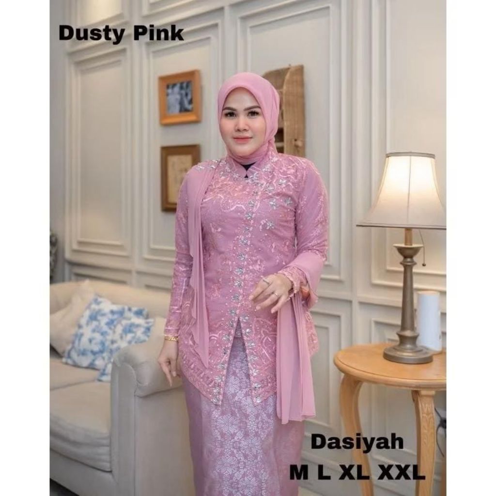 FREE Hijab // Setelah kebaya selendang modern // kebaya wanita terlaris // baju kebaya seragam Premp