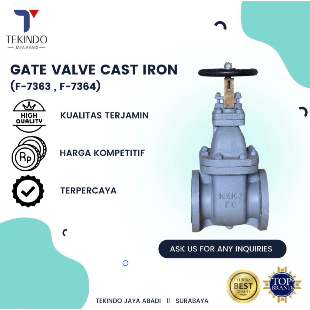 Gate Valve Cast Iron Type JIS 5K 10K Size DN 50A 80A 100A 125A 150A