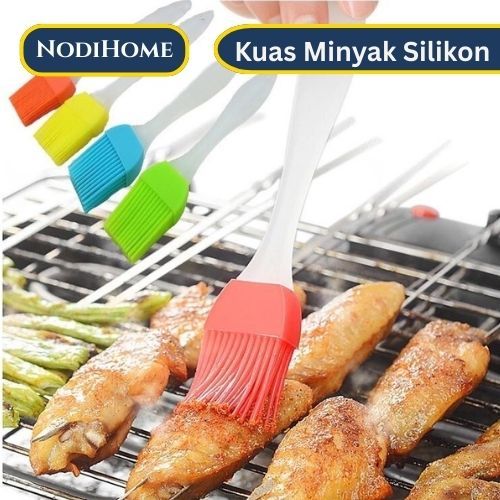 KUAS MINYAK SILIKON Food Grade / Kuas BBQ Sikat Cream Kue Cake Roti / Silicone Brush - NodiHome