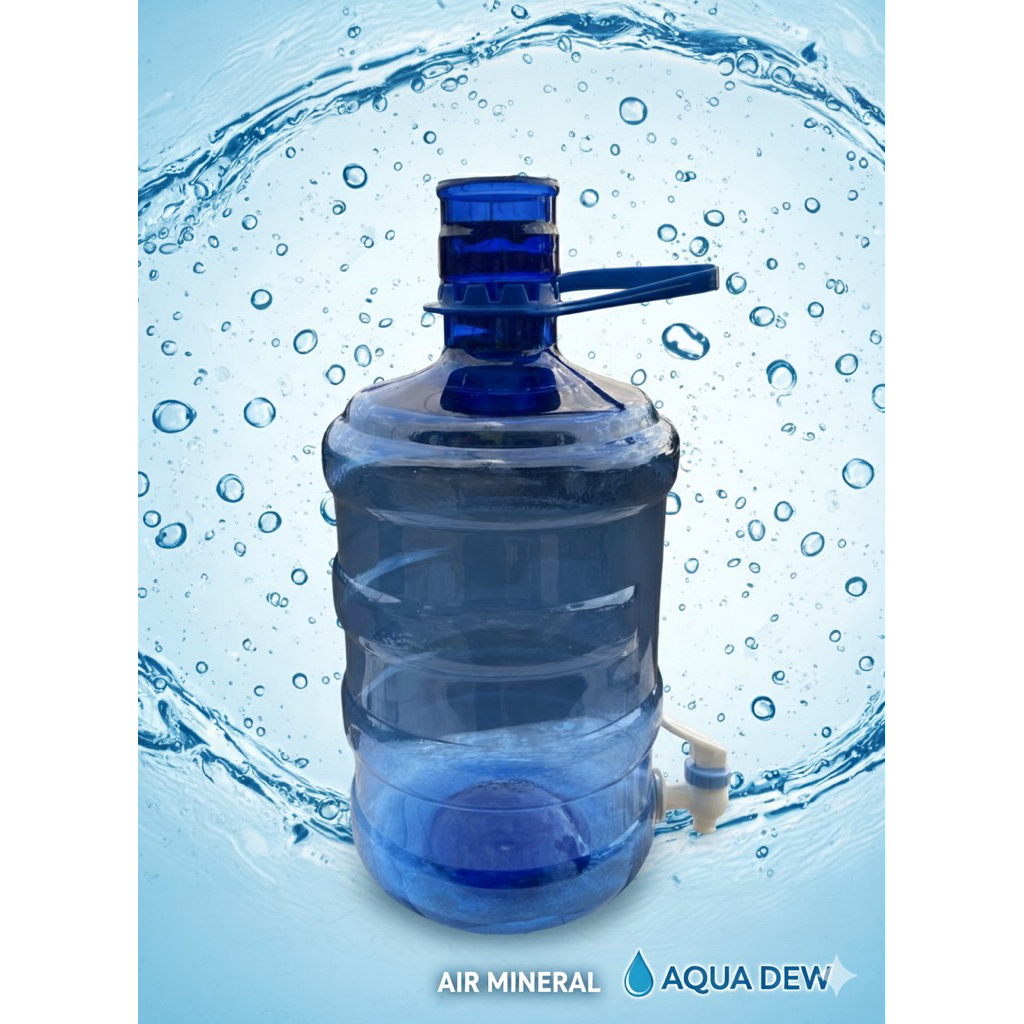 GALON AIR KRAN 19L/BIRU TEBAL Bening/tanpa air/pakai jinjingan/awet/kuat