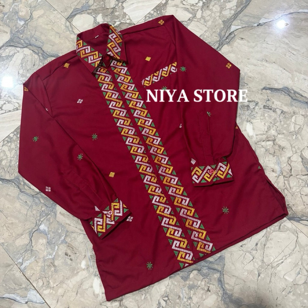Kemeja Pria Lengan Panjang Kemeja Pria Motif Baju Pria Kemeja Maroon Motif