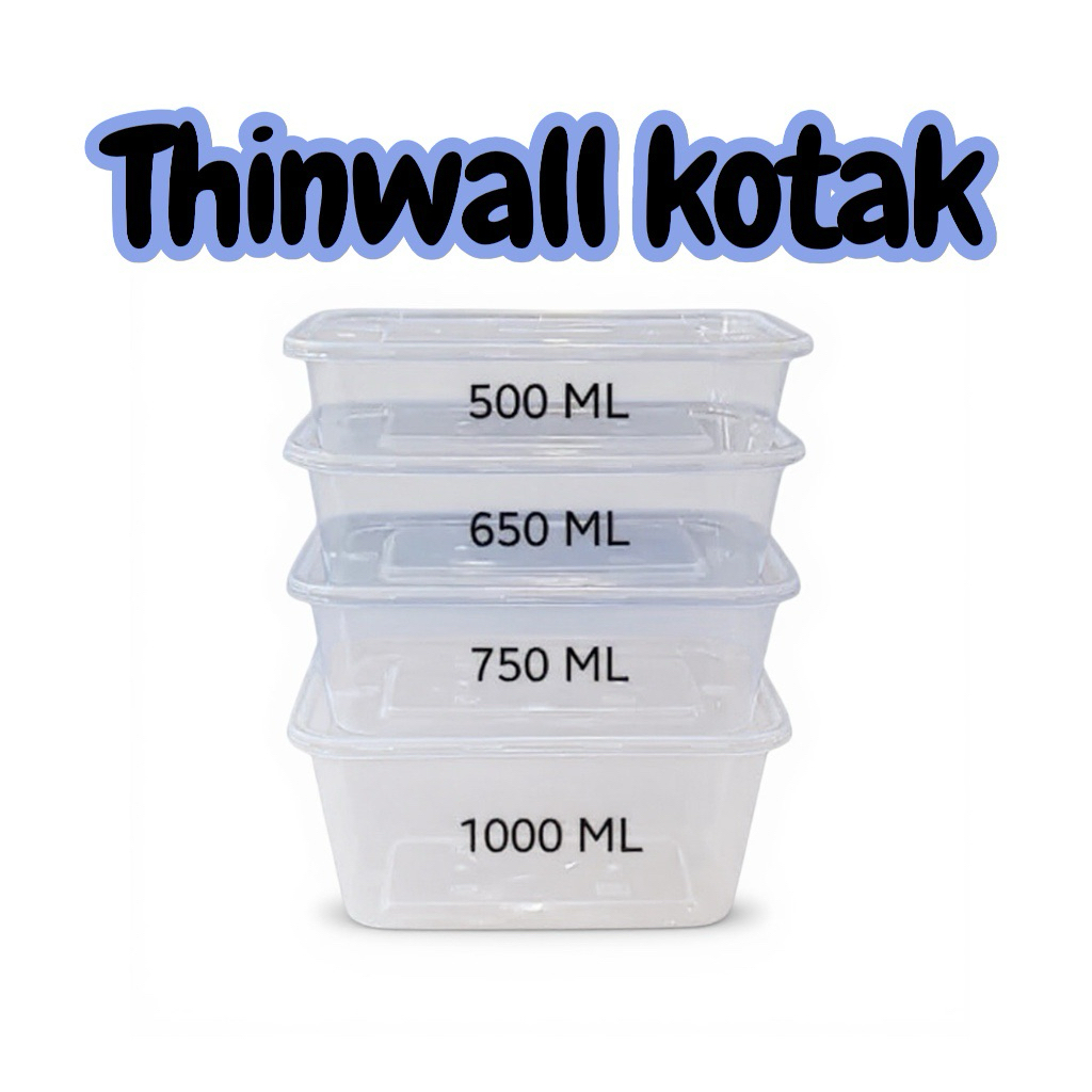 Thinwall Kotak Makan Plastik Thinwall Persegi Kemasan Kotak Bening