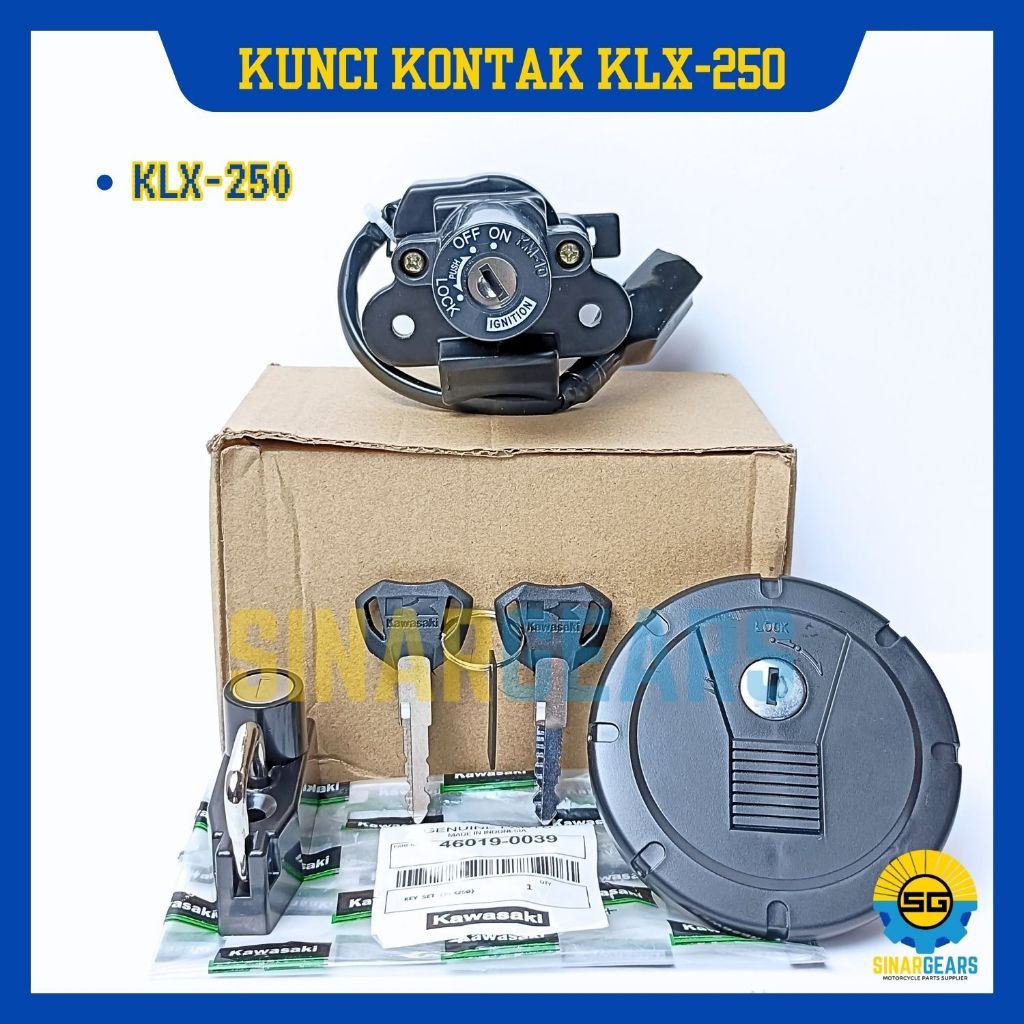 Keyset Original Kawasaki KLX Kunci Kontak KLX 250 D-Tracker X 250 Konci Motor Set Key Set Ori KGP
