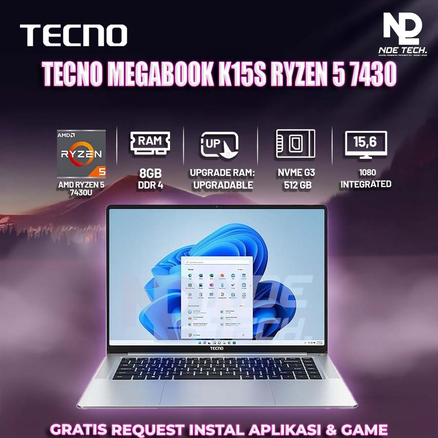 TECNO MEGABOOK K15S RYZEN 5 7430