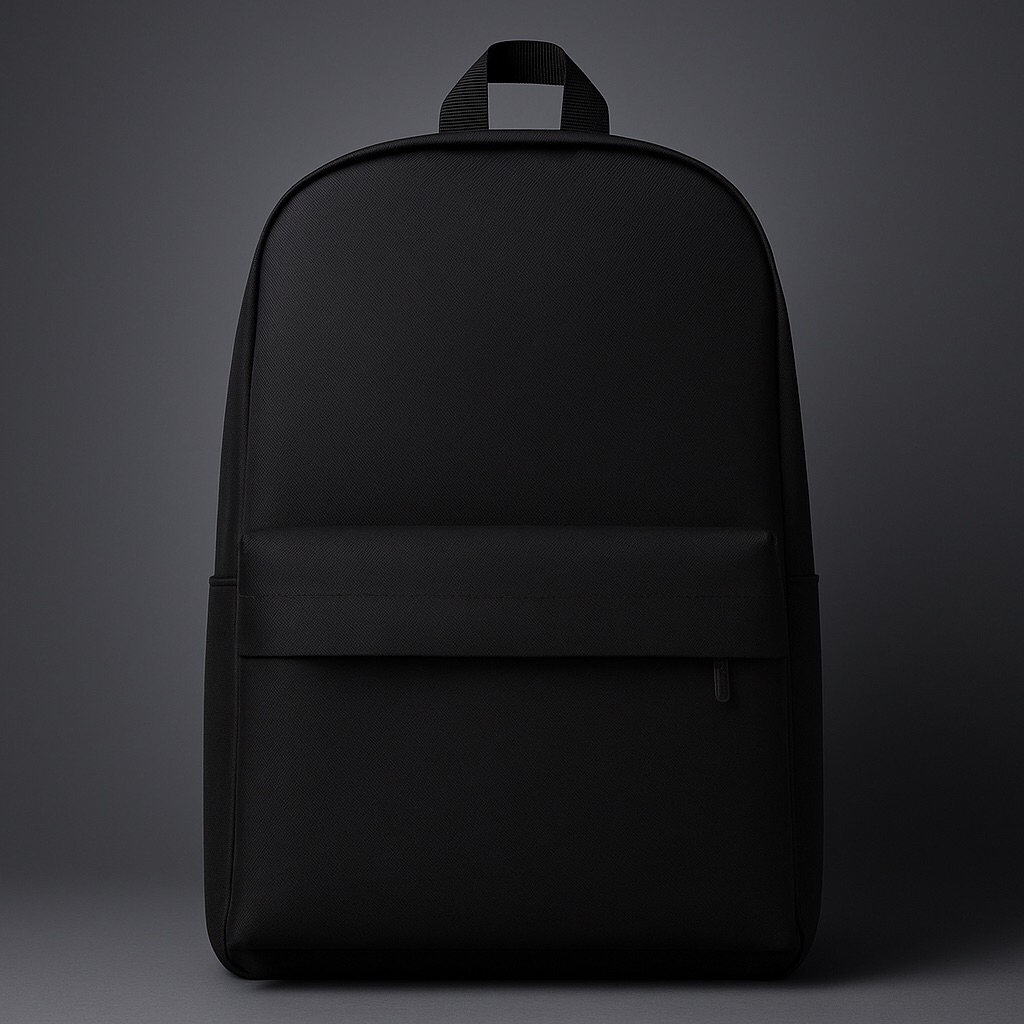 Ransel Polos Wanita Pria Tas Sekolah Warna Hitam Polos Tas Sekolah SMA SMP