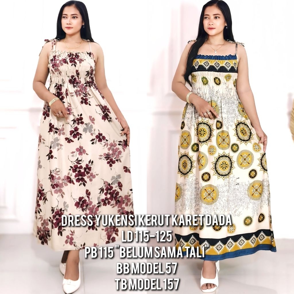 Dress Yukensi smoke bunga LD 115 dan LD 125
