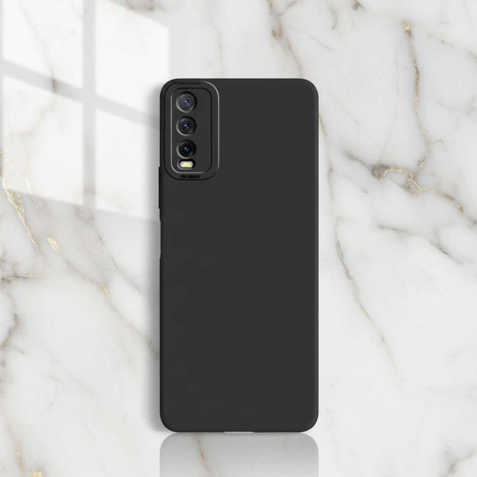 Softcase Black Matte Case Vivo Y20 , Y20s , Y12s Hitam Polos Matte Case
