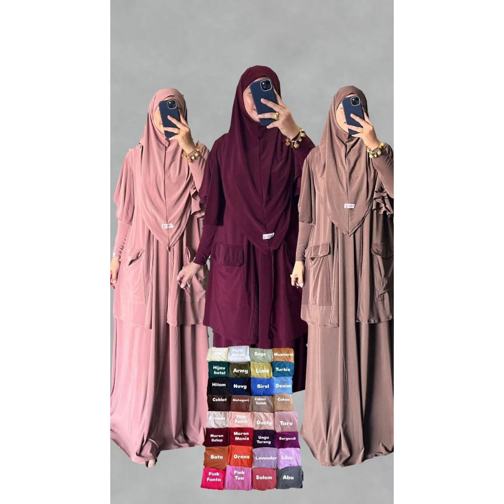 SET Cardigan Inara Alfatih/Set hijab Gamis Cardigan