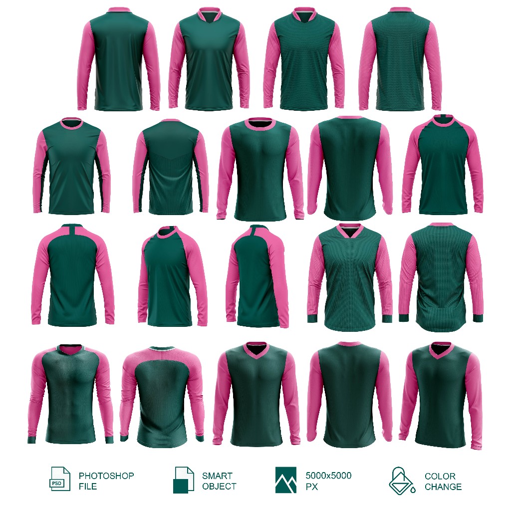 Mockup Jersey Lengan Panjang Part 2 - PSD