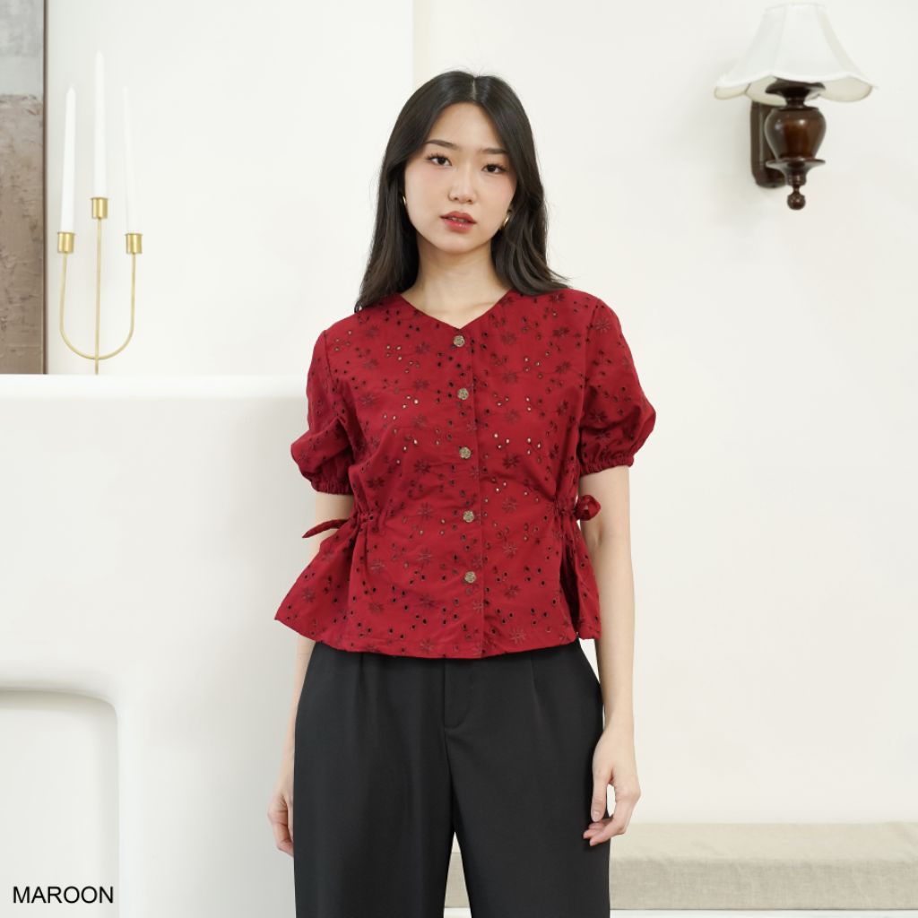 Carnes Top Katun Bolong | Atasan Wanita | Blouse Wanita