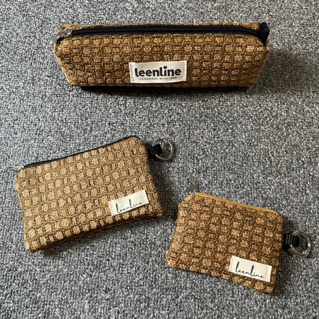 LeenLine Tenun Coin Purse Dompet Koin Card Wallet Pencil Case Tempat Pensil Alat Tulis