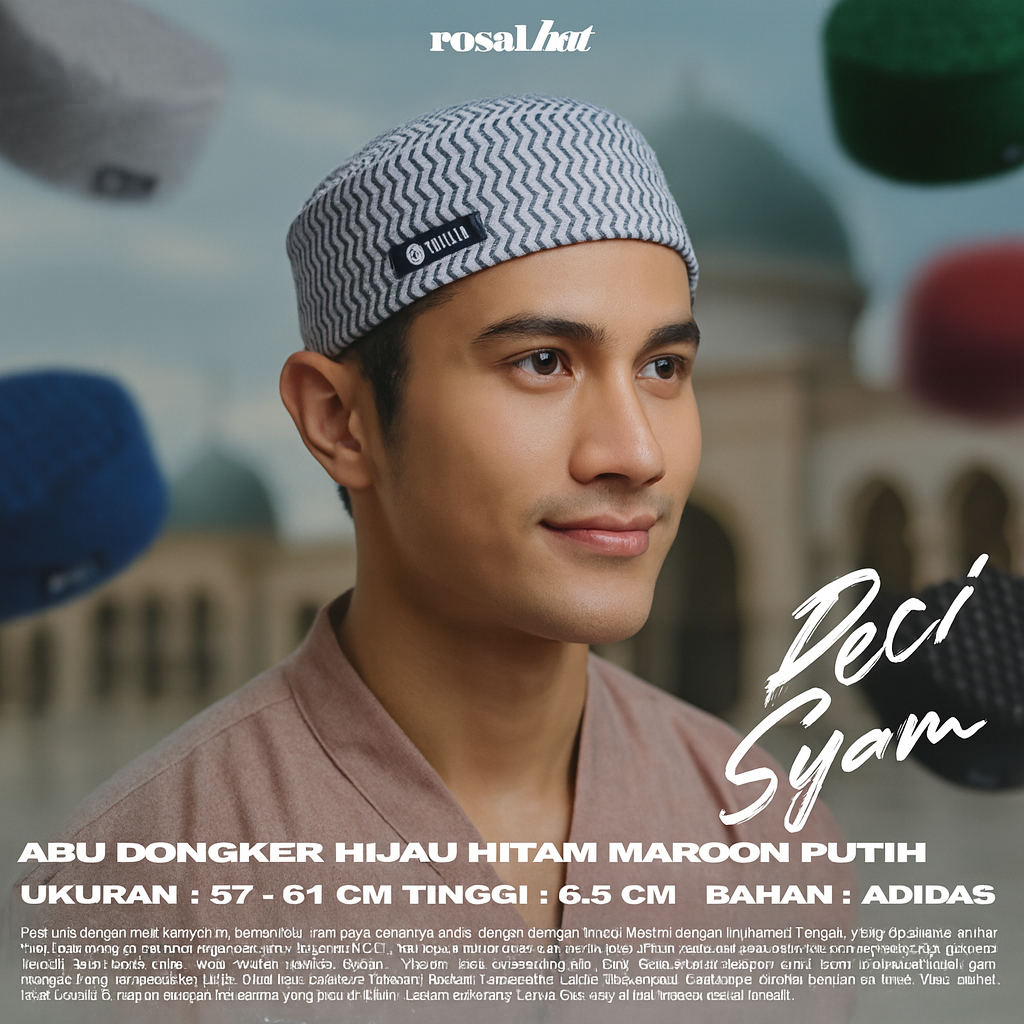 PECI SYAM KEREN MURAH ROSAL ORIGINAL PREMIUM / SONGKOK MUSLIM PAKISTAN / PECI HITAM UAS BEST SELLER