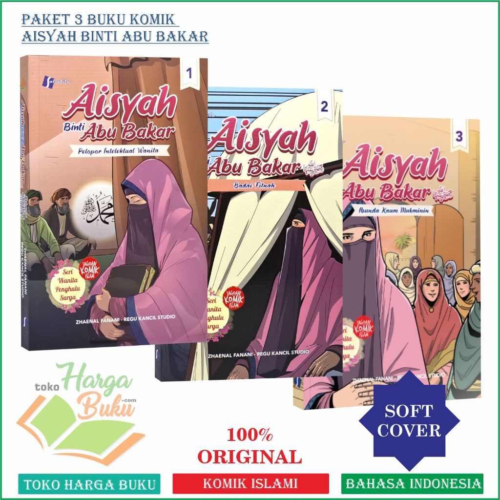 Paket 3 Buku Komik Aisyah Binti Abu Bakar Jilid 1 2 3 ORIGINAL Buku Anak Islam Wanita Penghulu Surga -  Salsabila