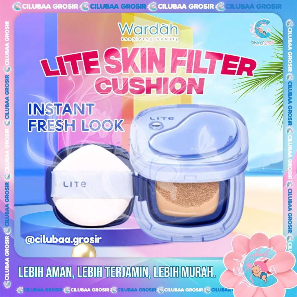 WARDAH Lite Skin Filter Cushion 11g || Flawless Coverage Powder Foundation || Glad Setting BB Cream 
