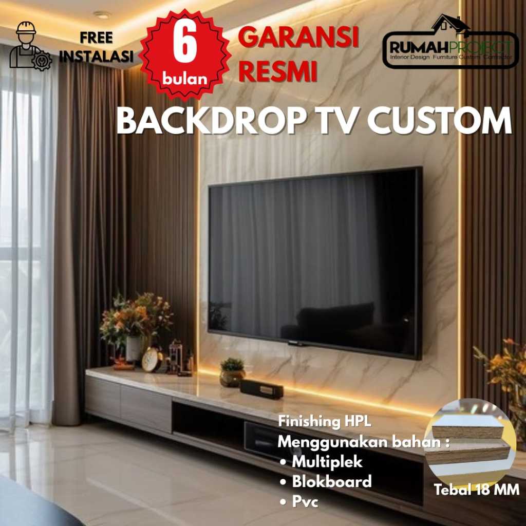 BACKDROP TV MINIMALIS | CUSTOM BACKDROP TV