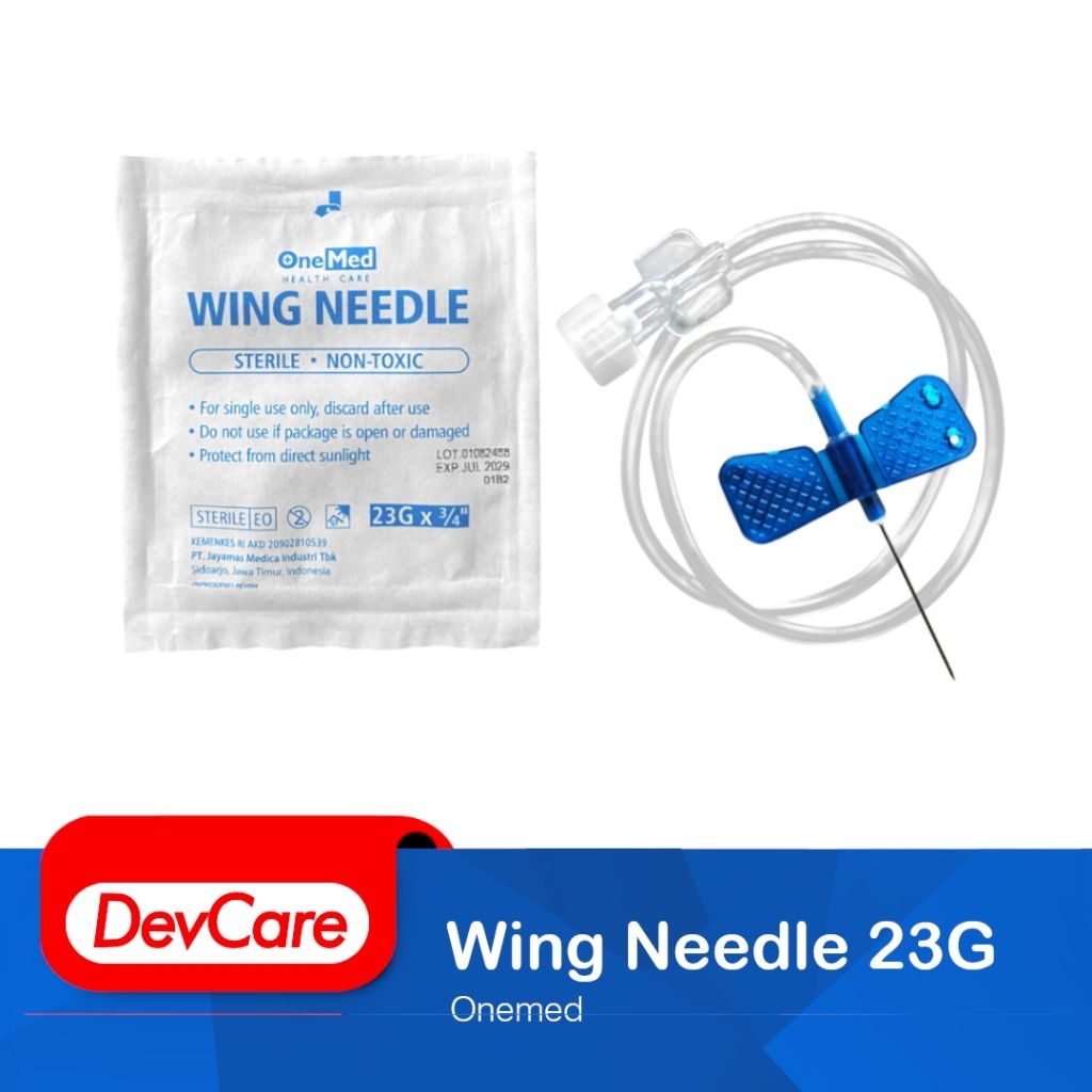 Wing Needle ONEMED Scalp Vein 23G 25G 27G Set Wing Infusion Jarum Infus Kupu-Kupu